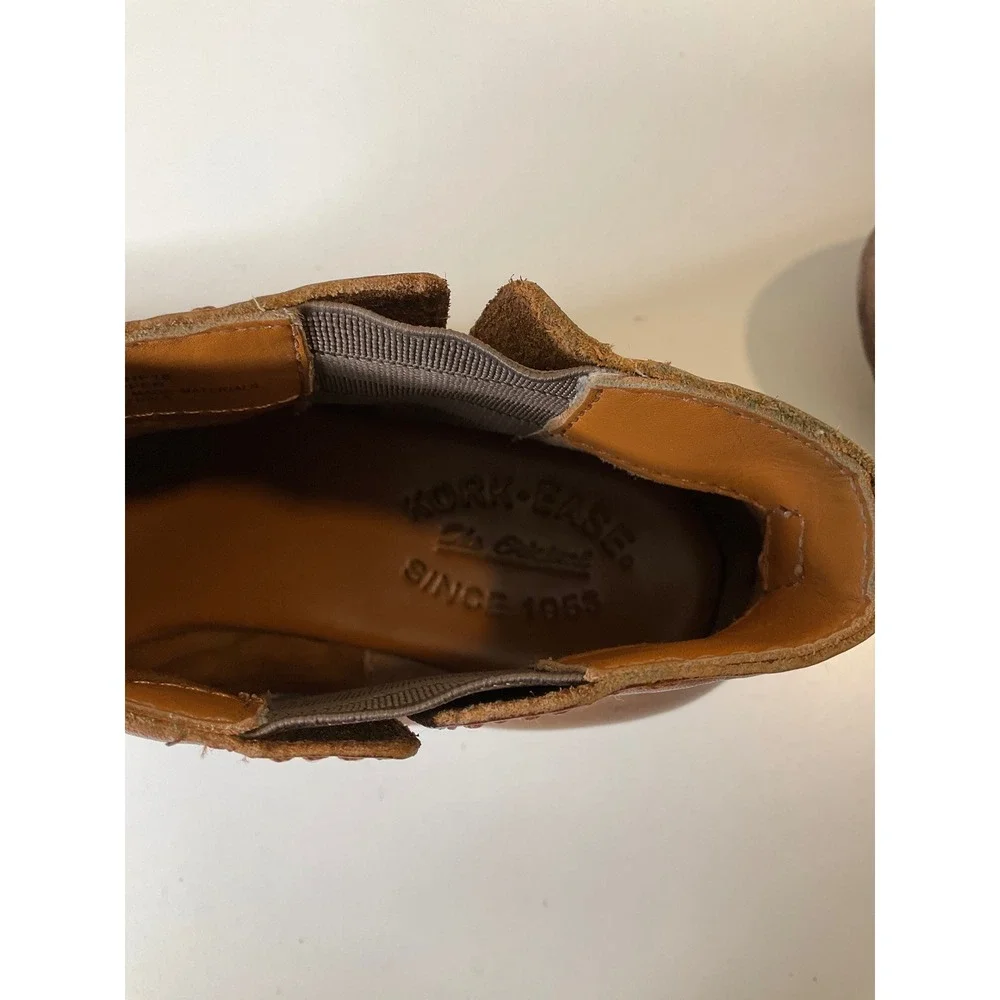 Kork Ease Velma‎ Leather Flat Chelsea Ankle Booties Western Cowgirl Rodeo 7.5